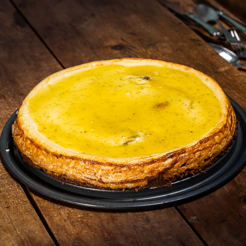 Selbstgebackener Cheesecake mit Zitronencreme